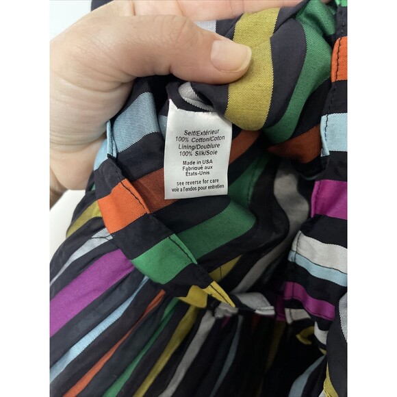 Caroline Constas Womens XS Striped Bella Dress Rainbow Striped Tiered Ruffle - Picture 7 of 10